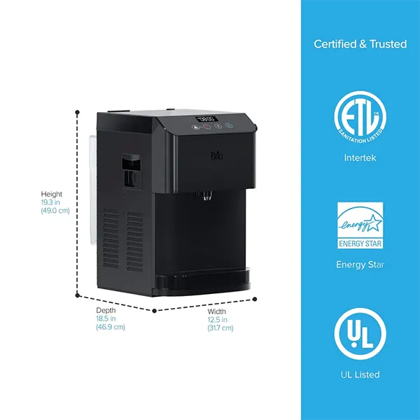 Brio Moderna Countertop Black Stainless Bottleless Water Cooler 003 Brio Moderna Countertop Black Stainless Bottleless Water Cooler