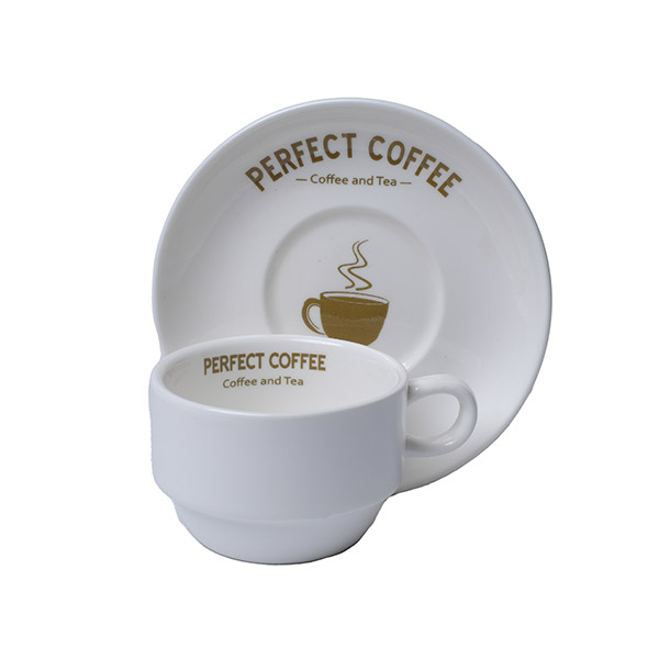 Porcelain Espresso cup and Saucer - White